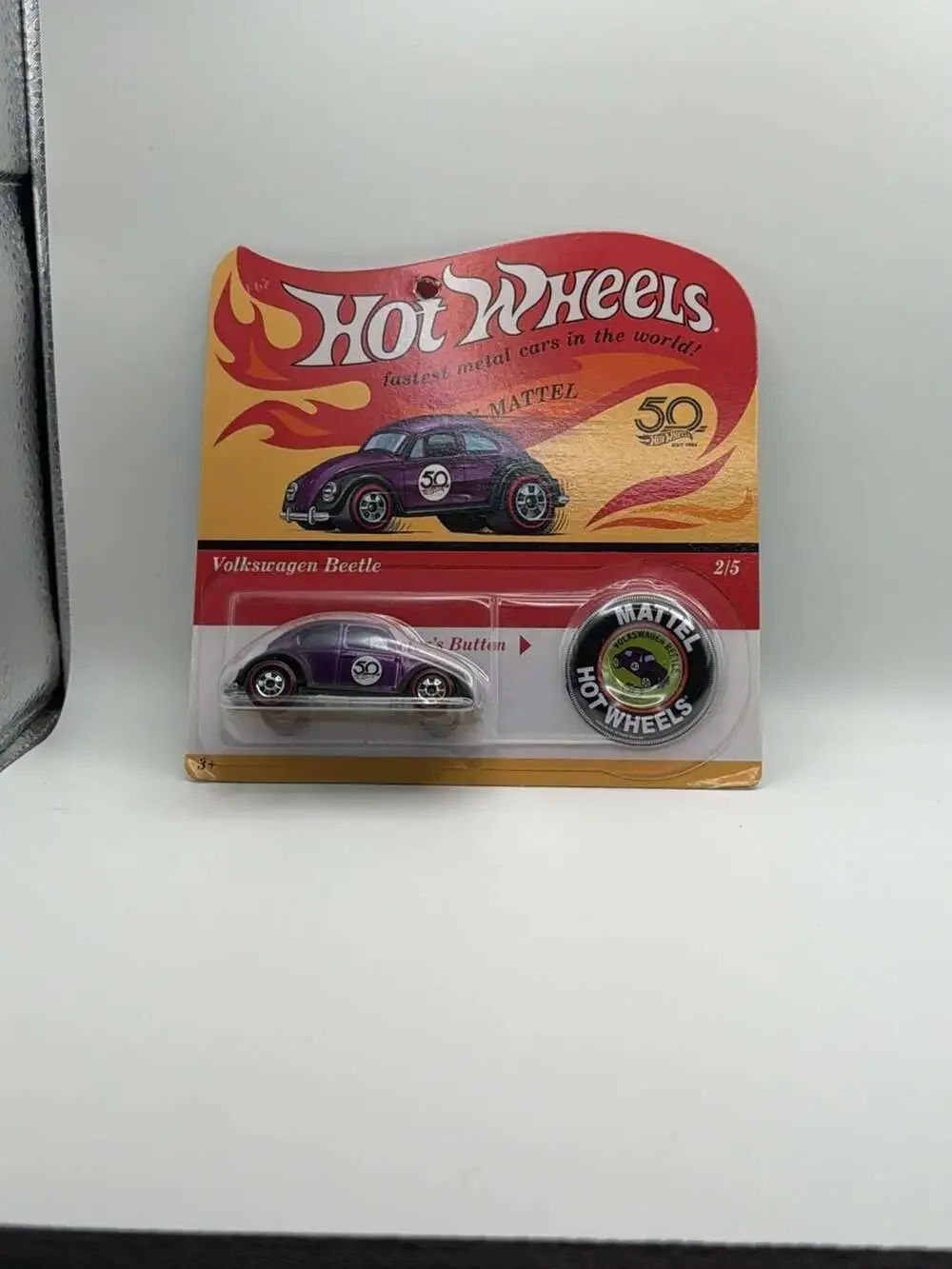 Hot Wheels 50th Anniversary Originals Volkswagen Beetle with Collector's Button
